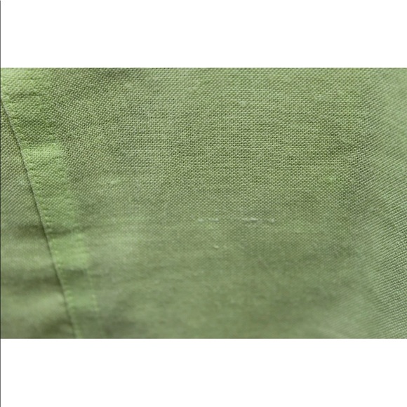 Allison Taylor Apple Green 100% Linen Large Long Sleeve Mother Of Pearl Buttons - Picture 9 of 12